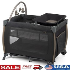Play Yard Rocking Bassinet Portable Baby Bed Foldable Travel Crib W/ Changer New