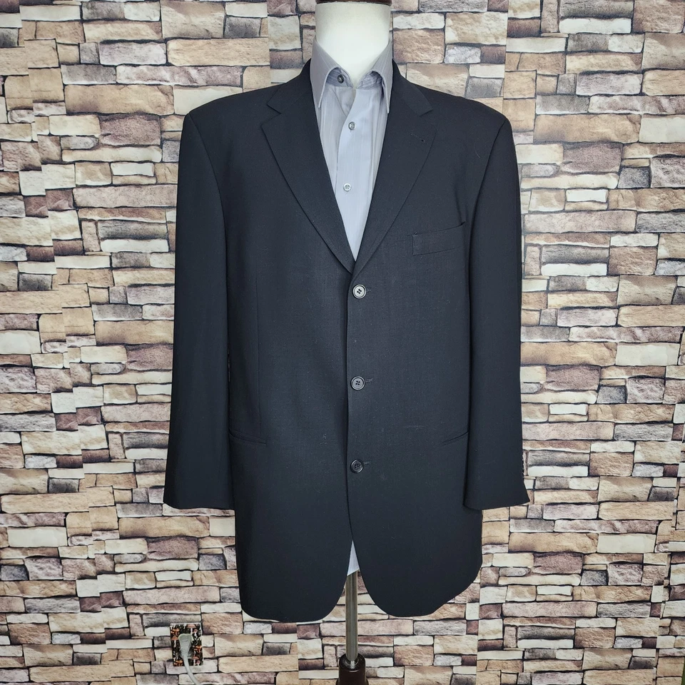 Traje Hugo Boss 2 Piezas Hombre 42L 32X32 Negro 3 Botones VL Lana Foto 3 de 4