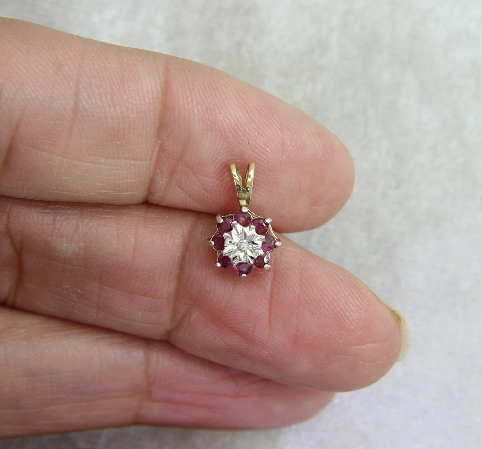 Colgante de diamantes amarillos ametrinos de oro de 9 quilates Foto 4 de 4