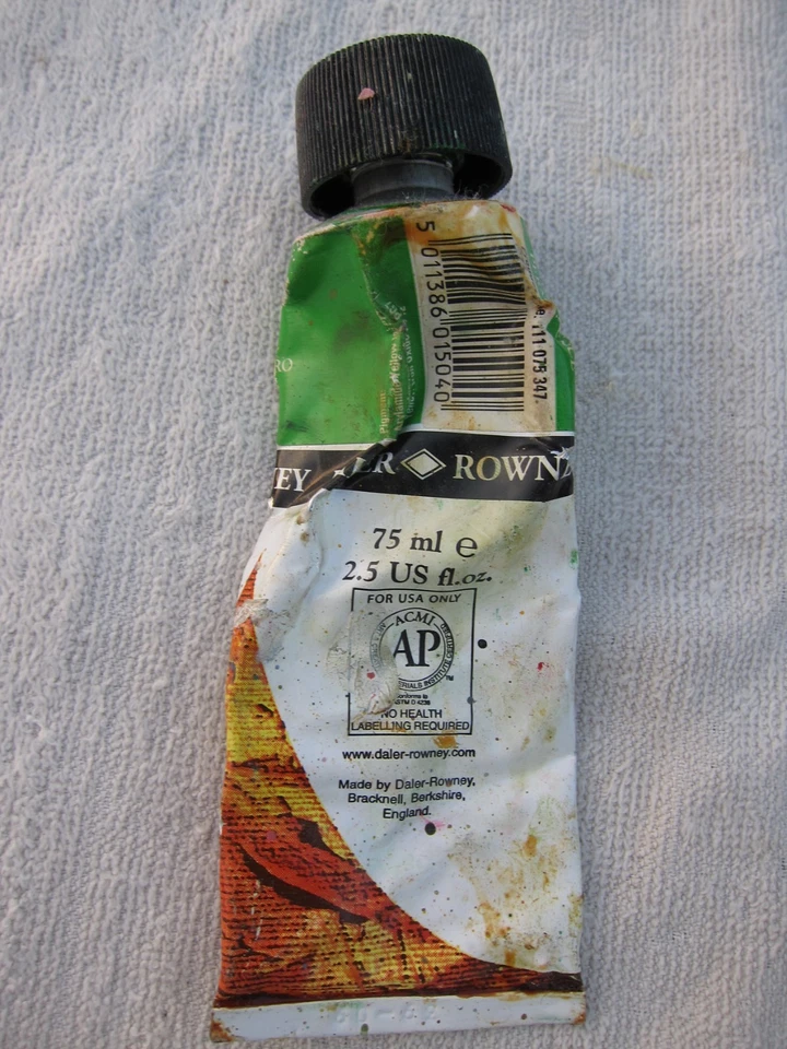 Color al óleo georgiano Daler-Rowney # 347 verde permanente 1 EE. UU. fl oz usado Foto 2 de 2