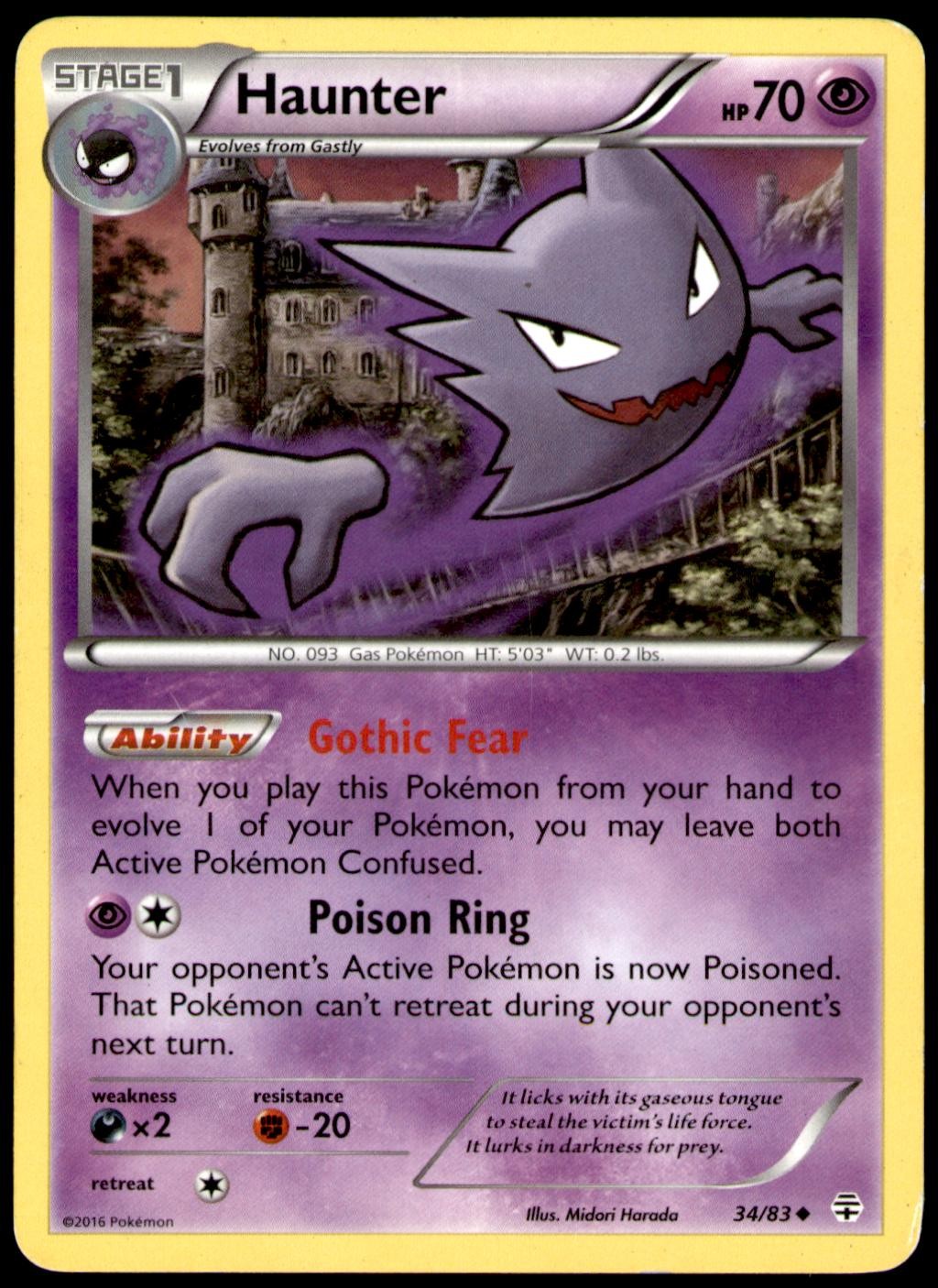 Haunter 34/83 Uncommon Generations Pokemon Heavily Played
