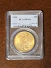 1924 St. Gaudens $20 Double Eagle Gold Coin (PCGS MS64)