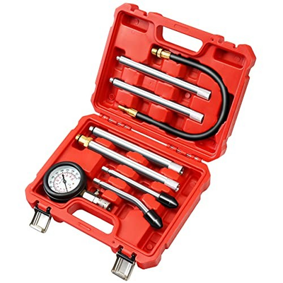 #ad #ad Cylinder Compression Tester 8PCS Small Engine Pressure Gauge Red Case $49.90