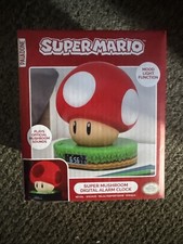 Super Mario Mushroom Digital Alarm Clock w/ Sound & Mood Light – Nintendo
