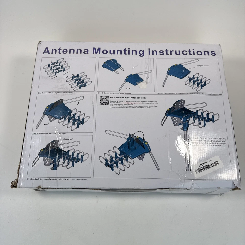 Antena HDTV amplificada digital para exteriores PBD, 150 millas motorizada 360 grados Foto 2 de 4