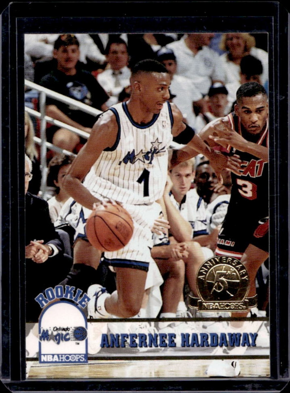 1993-94 Hoops Anfernee Hardaway Fifth Anniversary Gold Rookie RC #380 Magic