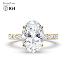 Oval Diamond Engagement Ring 14k Yellow Gold Labgrown 3.85 Ct Solitaire