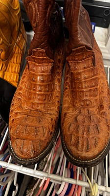 Los altos Men's Brown Crocodile Western Cowboy Boots 8 1/2 D