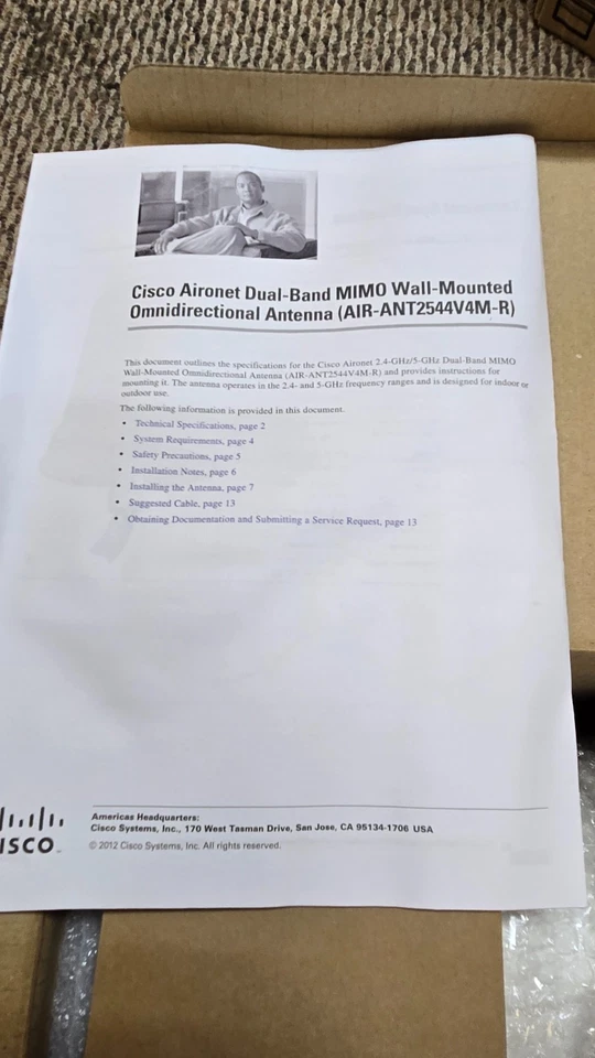 BRAND NEW - Cisco AIR-ANT2544V4M-R Aironet 4dBi Dual Band MIMO Omni Antenna - Image 4 of 4