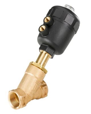 Burkert Winkelventil pneumatisch betätigt, G 1 Zoll, 16 bar DN25 Messing