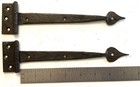 VINTAGE HORTON BRASSES PAIR OF FORGED IRON HEART STRAP HINGES;MADE 1993 EXC COND — photo 3