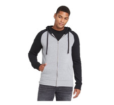 Goodfellow Co Jacket Men Medium Full Zip Fleece Hoodie Grey Black