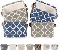 LessMo 4 Pack Storage Baskets, Collapsible Mini Storage Boxes, Canvas Fabric Wa