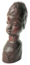 Vintage Carved Wooden African Head Bust Figure 11.5 cm Tall