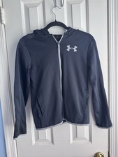 Adidas Full Zip Hoodie Youth XL Black With Grey Trim