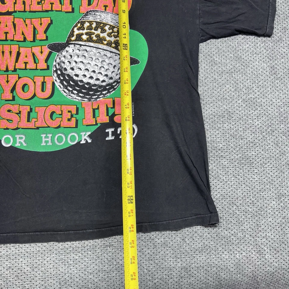 Vintage 90s Golf  T-Shirt Large “Great Dad Anyway You Slice It” Men’s Black - Image 4 of 4