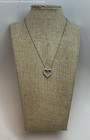 Contemporary 925 Sterling CZ Open Heart Pendant Necklace 2.3g — photo 1