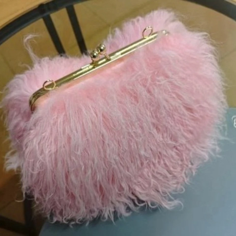 Mini Hermoso Bolso de Hombro de Piel de Oveja Real para Damas Bolso de Mano Foto 4 de 4