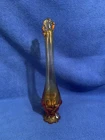 Fenton Valencia Swung Vase in Honey Amber Petal Foot 8 Fingers 14.5"