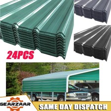 24pc Metal Cladding Roof Sheets Corrugated Garage Shed Roofing Panels-waterproof