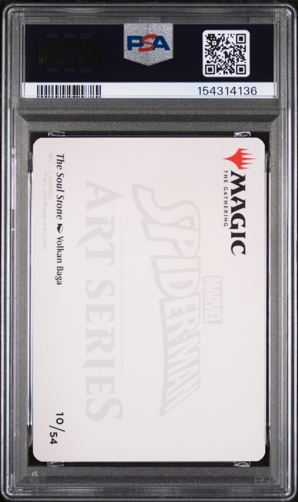 2025 MAGIC: THE GATHERING MARVEL'S SPIDER-MAN ART SERIES THE SOUL STONE PSA 10 view 2