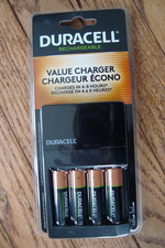 NEW SEALED DURACELL AA/AAA RECHARGEABLE BATTERY CHARGERS WITH 4 AA BATTERIES