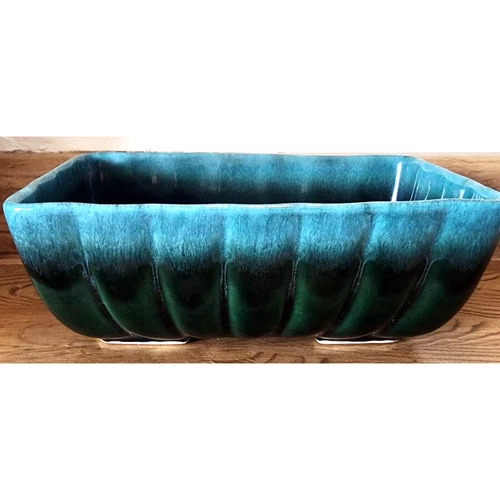 Vintage Hull USA F42 Green Blue Glazed Pottery Planter Very Pretty