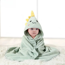 Animal Hooded Baby Bath Towel Soft Coral Velvet Absorbent Robe