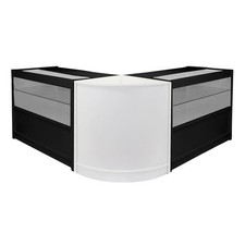 Black/White Retail Display Cabinet Counter w/ Glass Shelves & POS | Emperor Shop