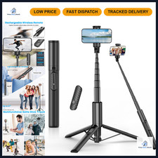 67" Aluminum Tripod Selfie Stick with Remote Control - Lightweight Travel Stand