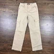 Judy Blue Cargo Pants Womens 5 27 Beige Garment Dyed Straight Leg Utility Style