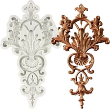 Baroque Style Curlicues Scroll Lace Silicone Fondant Molds Relief Flower Mold Fi