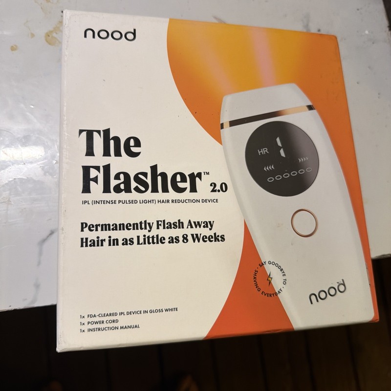 NEW - Nood Flasher 2.0 Painless IPL Laser Hair Removal Handset (White)