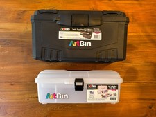 ArtBin Lot of 2 17" Twin Top Storage Box 14" Lift-Out Tray Box Open Box New