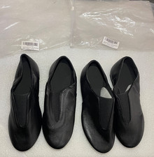 2X PAIR Unisex Leather Upper Jazz Ballet Dancing Shoes Slip-on Sz 4 Youth