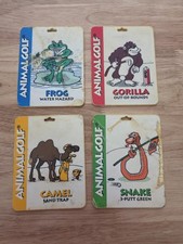 4 Animal Golf Game Rare  Golf Wagering Game  Bag Tags  Used 1987 Vintage