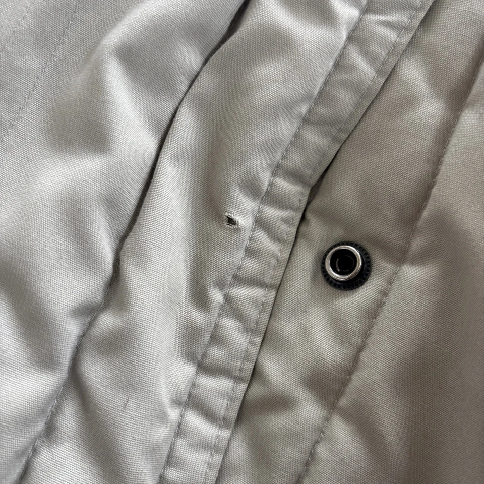 VTG Goose Down Puffer Puffy Trench Coat Parka Grandma Jacket Womens Medium Beige - Image 4 of 4