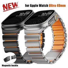 Titanium Silicone Band Strap For Apple Watch Series 12 11 10 9 8 7 SE Ultra 4 2