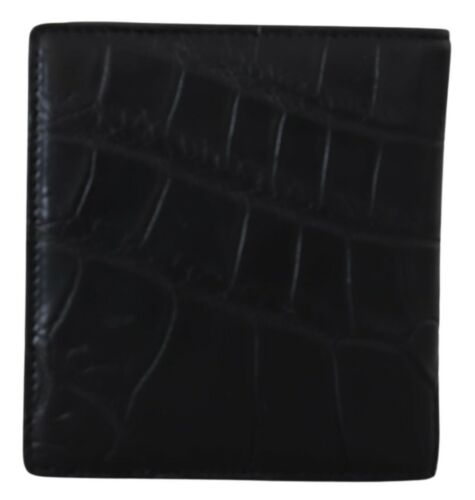 Dolce & Gabbana Cartera Exótico Cuero Negro Plegable Tarjetero Hombre - Imagen 3 de 11
