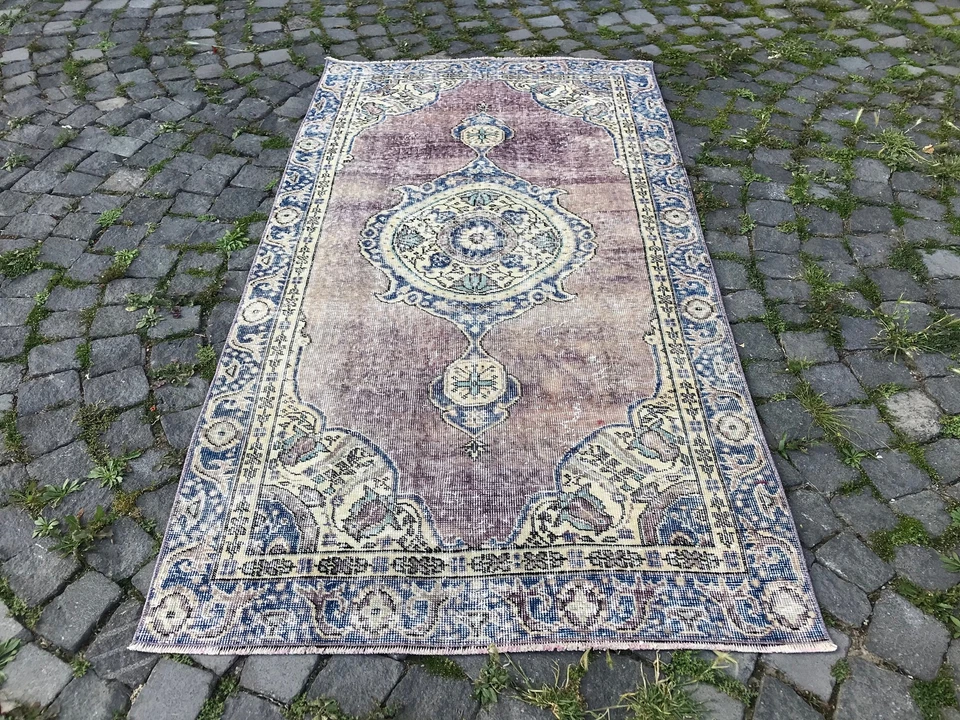 Handmade Rug Turkish Area Rug Vintage Rug Oushak Rug Antique Rug Bohemian Rug - Image 3 of 4