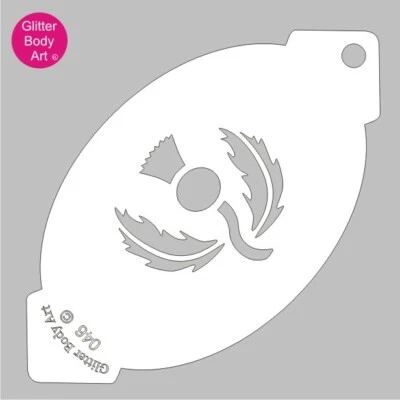 GLITTER BODY ART Scottish Thistle Face Paint Stencil Template 46 - 6 Nations Rugby, Scotland