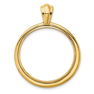 1982-2000 50 Yuan China 1/2 oz Panda Prong Set Concentric Coin Bezel in 14k Gold