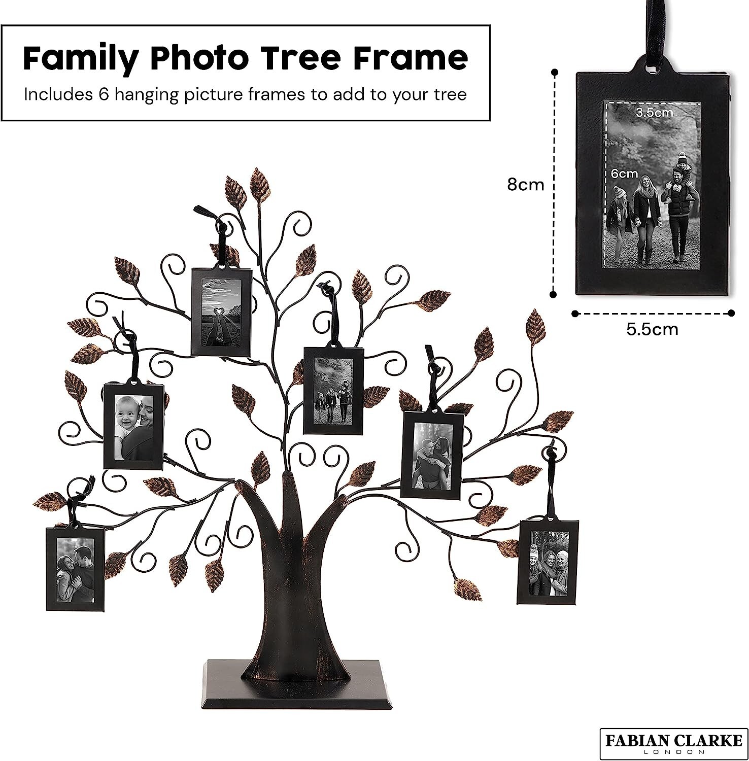TRIXES Family Tree Photo Frame with 12 Detachable Hanging Frames for
