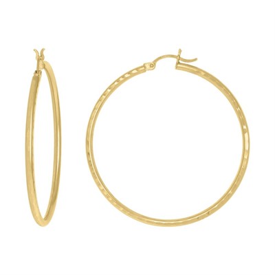 10 Karat Gelbgold helle runde Röhre 2 mm aufklappbare Huggie Creolen für Frauen 3,1 gm