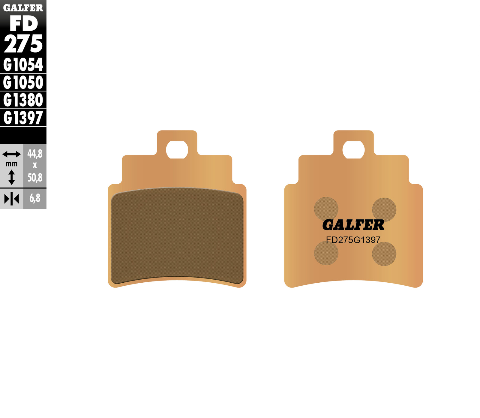 Plaquettes de frein KH355 en métal fritté Gold pour quad Kymco Masai et Sym