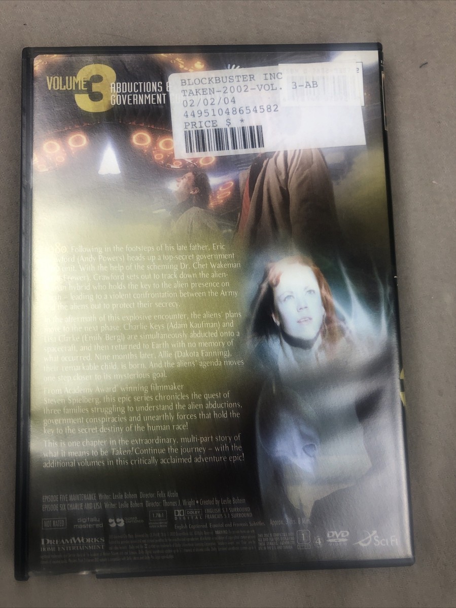 Taken Volume 3 (DVD, 2002) Dakota Fanning, Matt Frewer