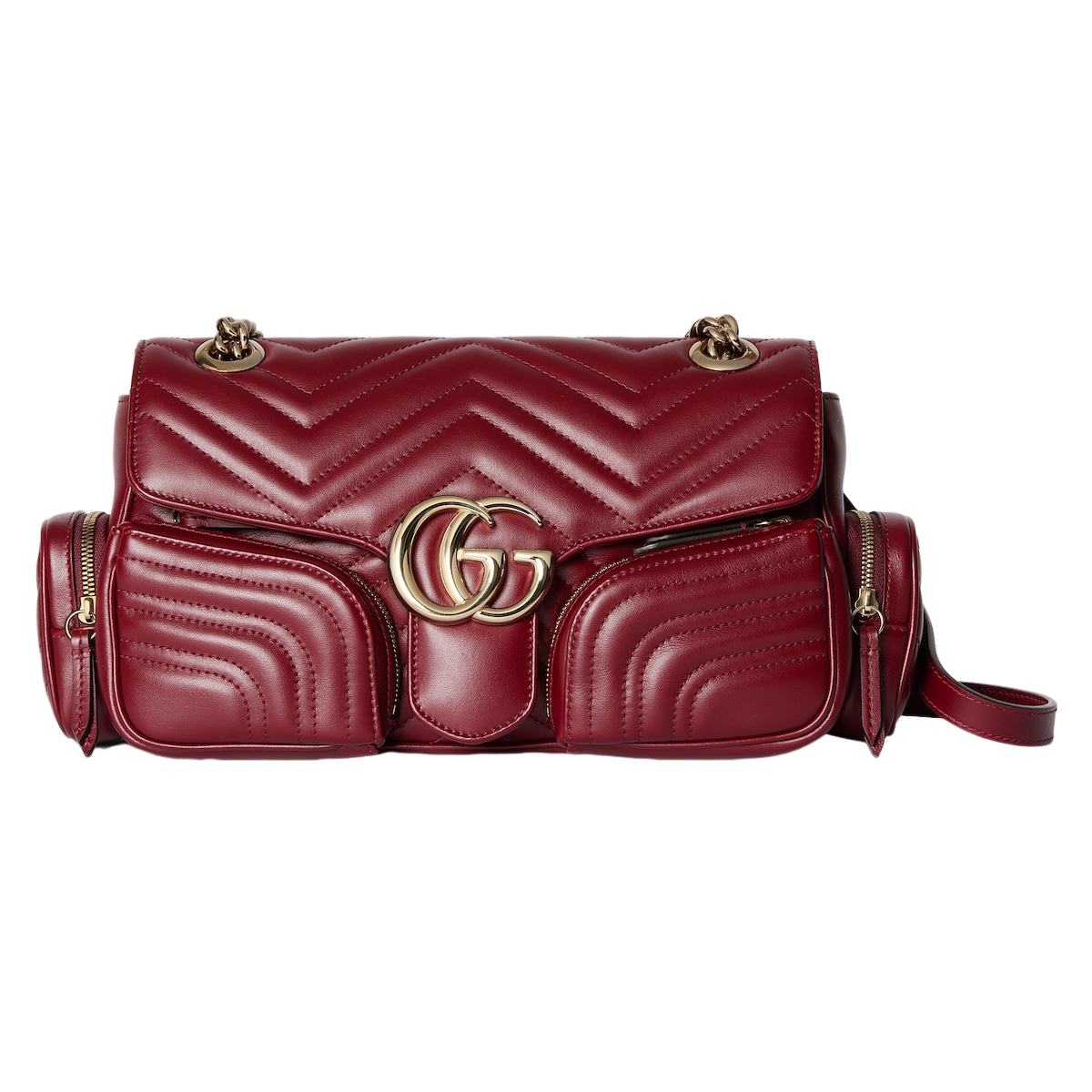 GUCCI GG Marmont Medium Rosso Ancora Red Leather Multi-Pocket
