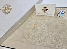 Luxurious Italian Table Linen Dining Set Embroidered 175x260x12people Beige
