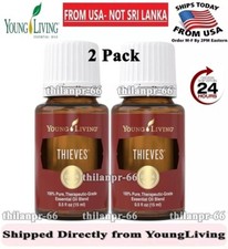 2 Bottles - Young Living Thieves Oil Blend 15ml - New/Sealed FreeShip From US