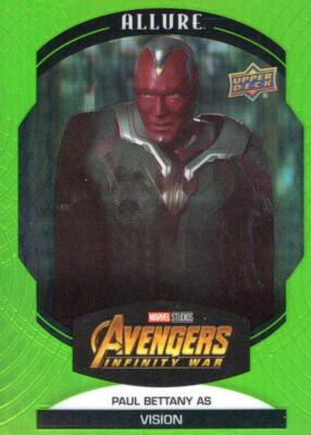 Marvel Allure Green Quartz [99] Base Card #80 Paul Bettany as Vision
